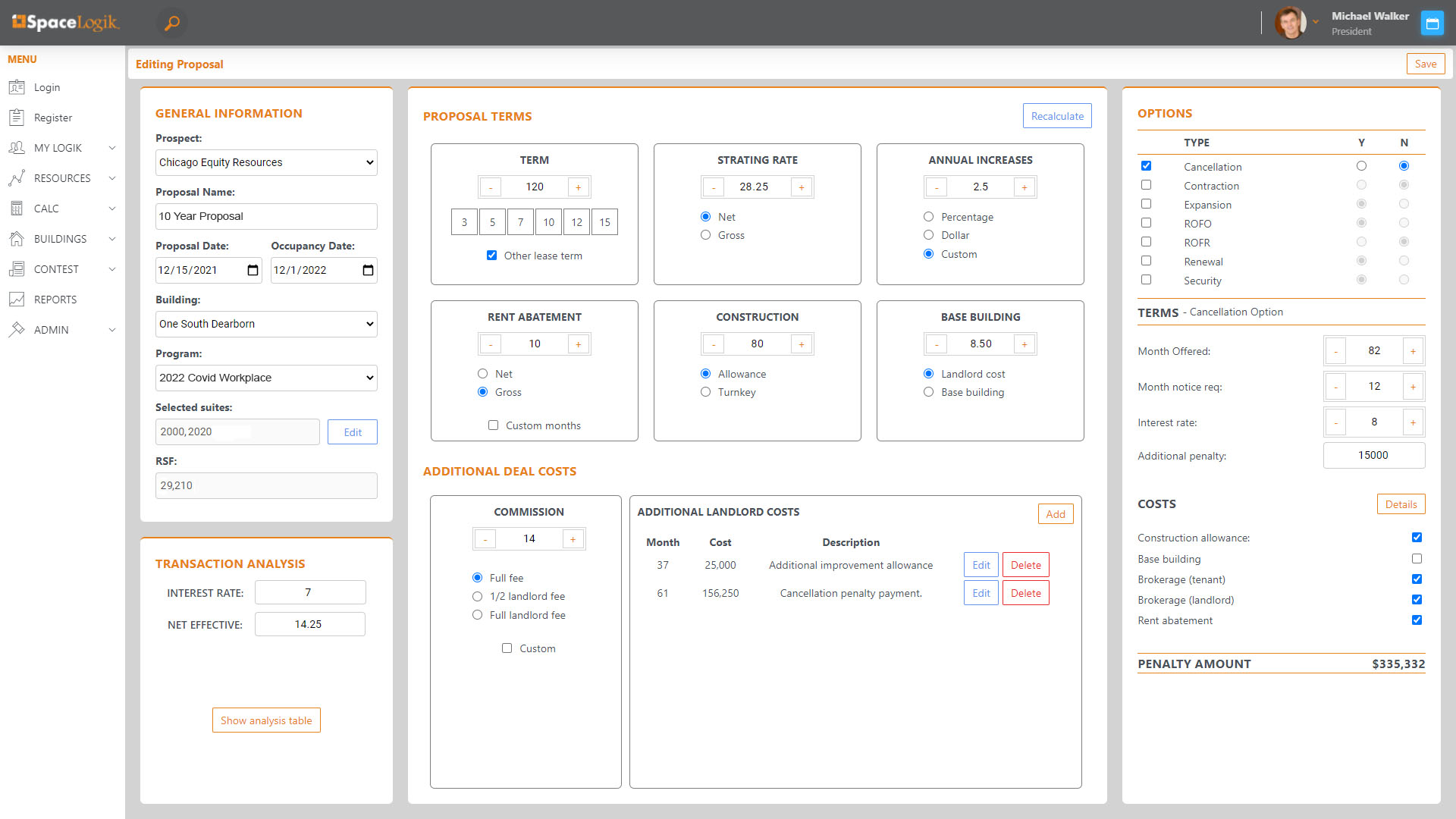 A screenshot of the new dashboard for the company.